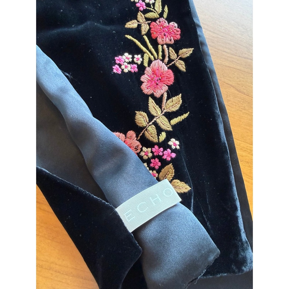 Echo Black velvet  satin lined scarf
